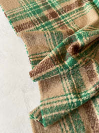 LONG TAUPE CASHMERE MIX CHECKED TARTAN SCARF