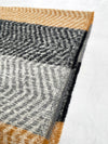 LONG BLACK GREY WOOL BLEND STRIPED SCARF