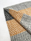 LONG BLACK GREY WOOL BLEND STRIPED SCARF