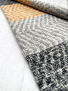 LONG BLACK GREY WOOL BLEND STRIPED SCARF