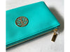 SMALL MULTI-COMPARTMENT CROSS-BODY PURSE BAG WITH WRIST AND LONG STRAPS - TURQUOISE
