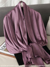 LONG PLAIN CHAMPAGNE SATIN SCARF SHAWL WRAP