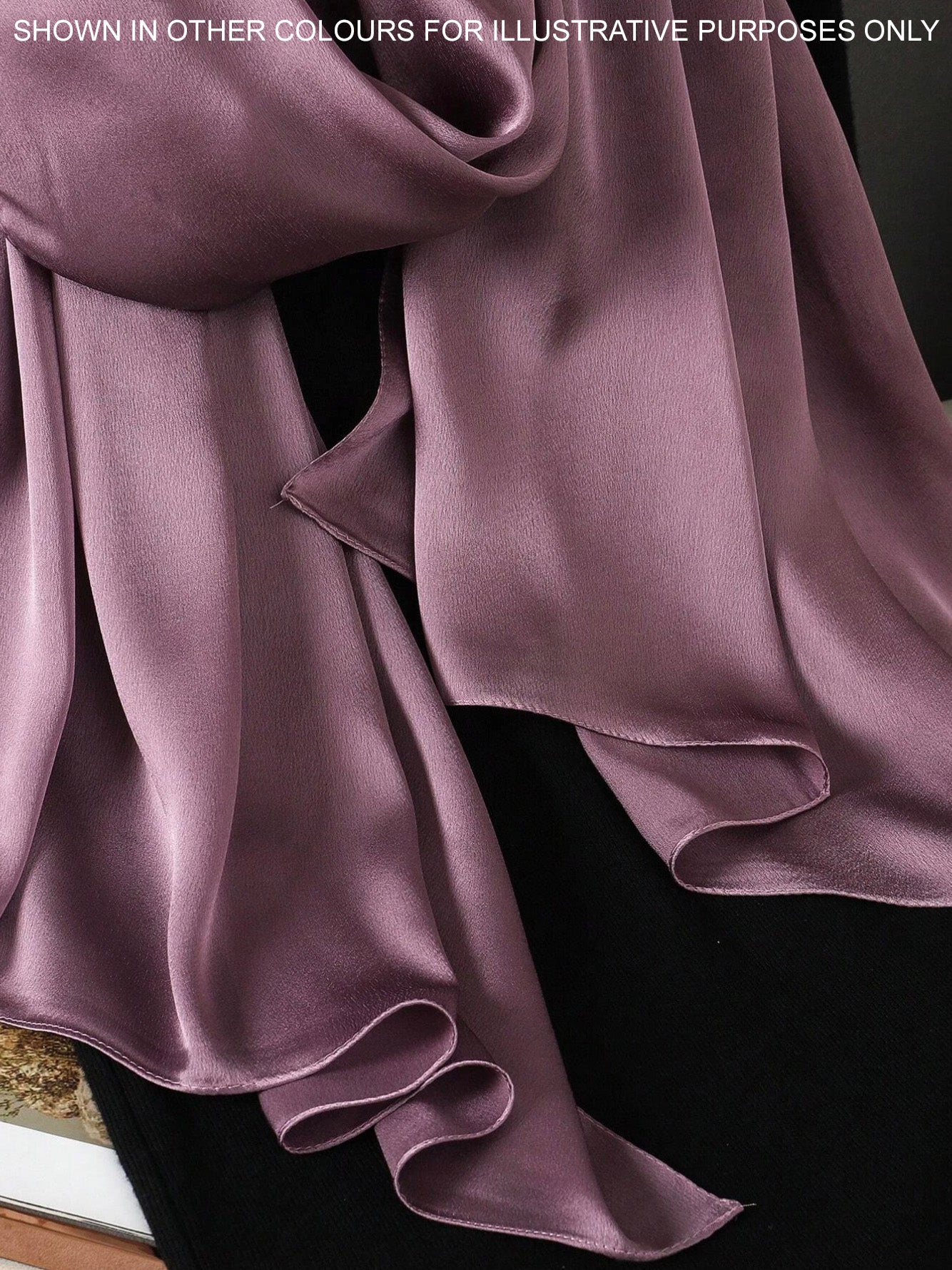 LONG PLAIN CHAMPAGNE SATIN SCARF SHAWL WRAP