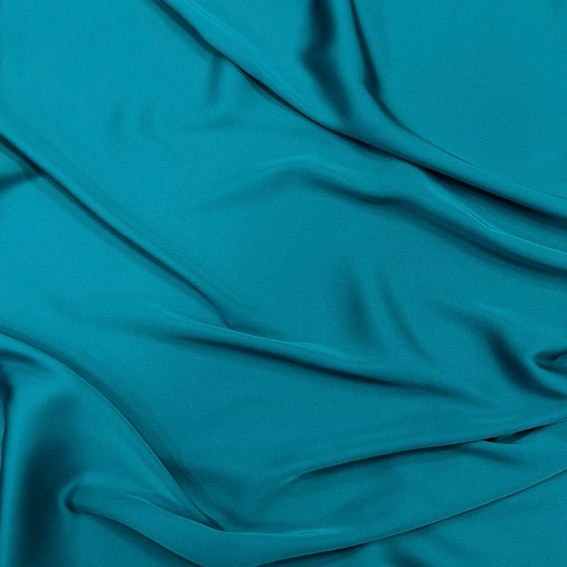 LONG PLAIN TEAL SATIN SCARF SHAWL WRAP