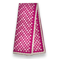 LARGE FUCHSIA PINK HEART PRINT REVERSIBLE CASHMERE WINTER SHAWL BLANKET SCARF
