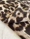 TAUPE COTTON BLEND CLASSIC LEOPARD PRINT SCARF