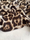 TAUPE COTTON BLEND CLASSIC LEOPARD PRINT SCARF