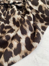 TAUPE COTTON BLEND CLASSIC LEOPARD PRINT SCARF