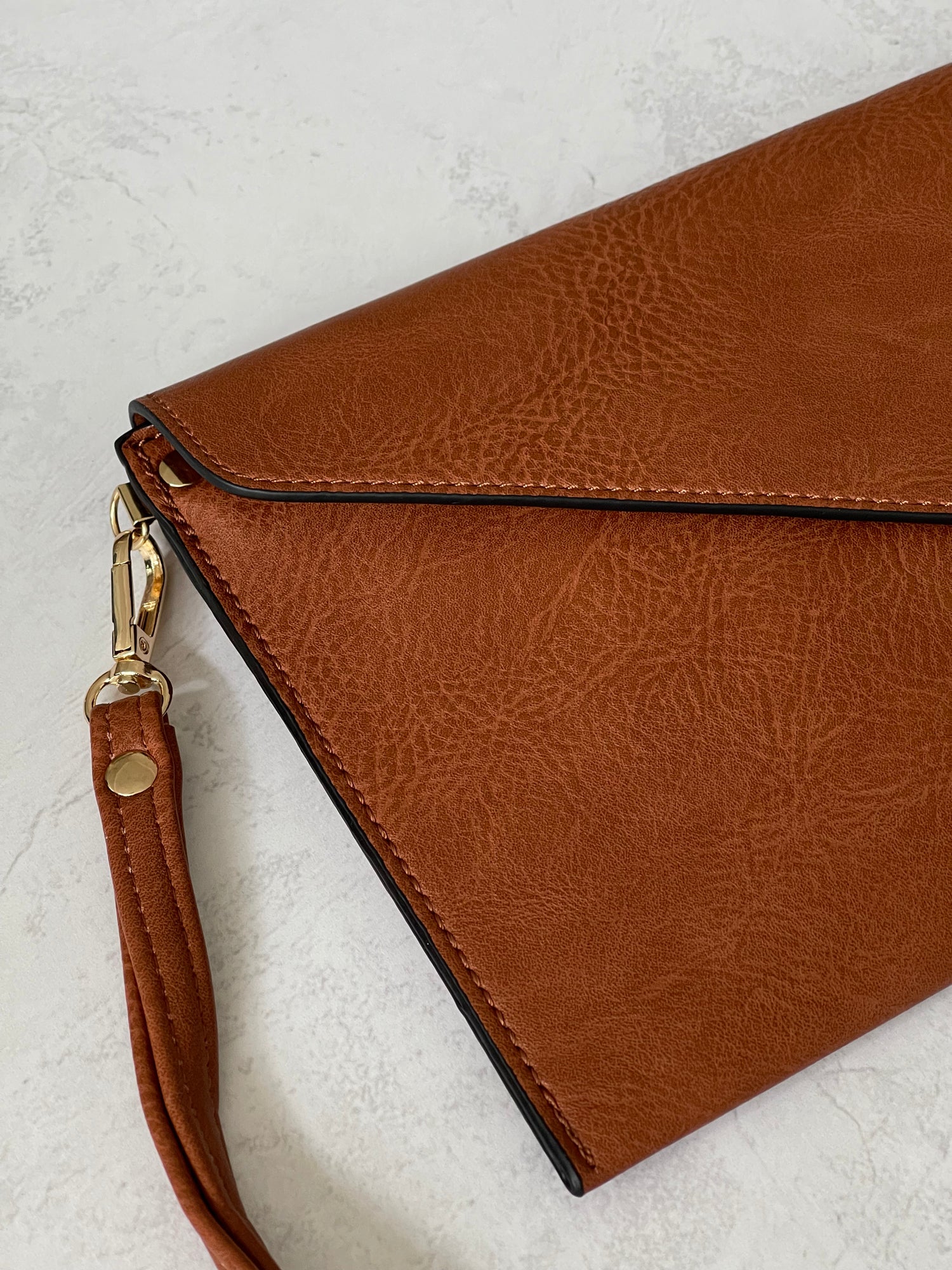 Brown envelope clutch best sale