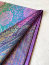 LARGE LIGHT MULTI-COLOUR PINK PAISLEY PRINT PASHMINA SHAWL SCARF