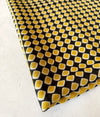 LARGE MUSTARD YELLOW DIAMOND PRINT SHAWL SCARF WITH TASSELS