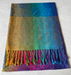 LARGE DARK MULTI-COLOUR PAISLEY PRINT PASHMINA SHAWL SCARF