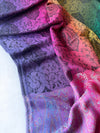 LARGE RAINBOW MULTI COLOUR BLACK PAISLEY PRINT PASHMINA SHAWL SCARF