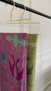 LARGE FUCHSIA PINK REVERSIBLE GEOMETRIC PAISLEY PRINT PASHMINA SHAWL SCARF WRAP