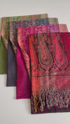 LARGE PINK RAINBOW MULTI COLOUR PAISLEY PRINT PASHMINA SHAWL SCARF