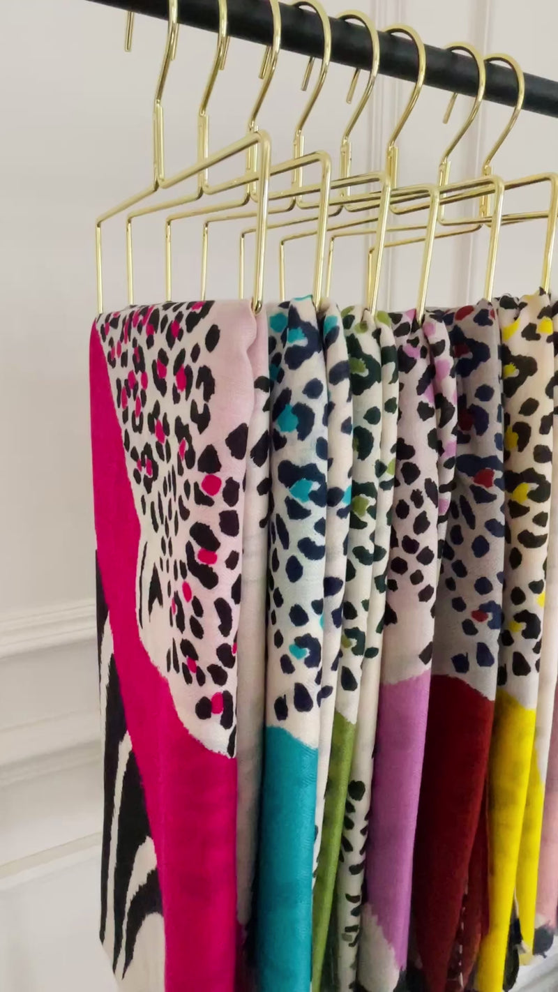 LARGE BLUSH PINK TIGER AND LEOPARD PRINT SHAWL SCARF