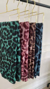 LARGE MOCHA BEIGE LEOPARD PRINT SCARF