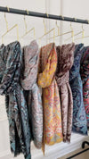 LARGE HAZED BROWN MULTI COLOUR PAISLEY PASHMINA SHAWL SCARF WRAP