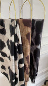 LARGE TAUPE WOOL BIG LEOPARD PRINT SCARF