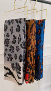LARGE PALE PINK ZEBRA AND LEOPARD PRINT SHAWL SCARF