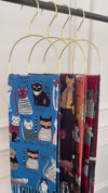 BLACK CAT PRINT LONG LIGHTWEIGHT SCARF