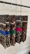 LARGE BROWN SNAKESKIN AND LEOPARD PRINT SCARF