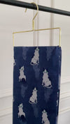 NAVY BLUE ART DECO LIGHTWEIGHT CAT SCARF