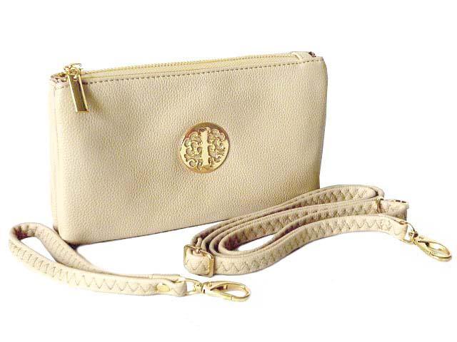 A-SHU SMALL MULTI-COMPARTMENT CROSS-BODY PURSE BAG WITH WRIST AND LONG STRAPS - WHITE - A-SHU.CO.UK