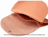 RED ENVELOPE MULTI-POCKET CLUTCH BAG WITH WRISTLET AND LONG SHOULDER STRAP