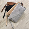 A-SHU GENUINE SUEDE NAVY BLUE OVER-SIZED ENVELOPE CLUTCH BAG / SHOULDER BAG WITH LONG SHOULDER STRAP - A-SHU.CO.UK