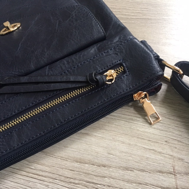 Large navy discount clutch bag uk