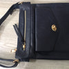 A-SHU LARGE NAVY BLUE TURN LOCK MULTI COMPARTMENT CROSS BODY SHOULDER BAG WITH LONG STRAP - A-SHU.CO.UK