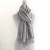 A-SHU SILVER GREY PAISLEY PRINT REVERSIBLE PASHMINA SHAWL SCARF - A-SHU.CO.UK