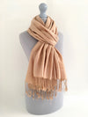 A-SHU ROSE GOLD PAISLEY PRINT REVERSIBLE PASHMINA SHAWL SCARF - A-SHU.CO.UK