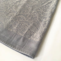 A-SHU SILVER GREY PAISLEY PRINT REVERSIBLE PASHMINA SHAWL SCARF - A-SHU.CO.UK