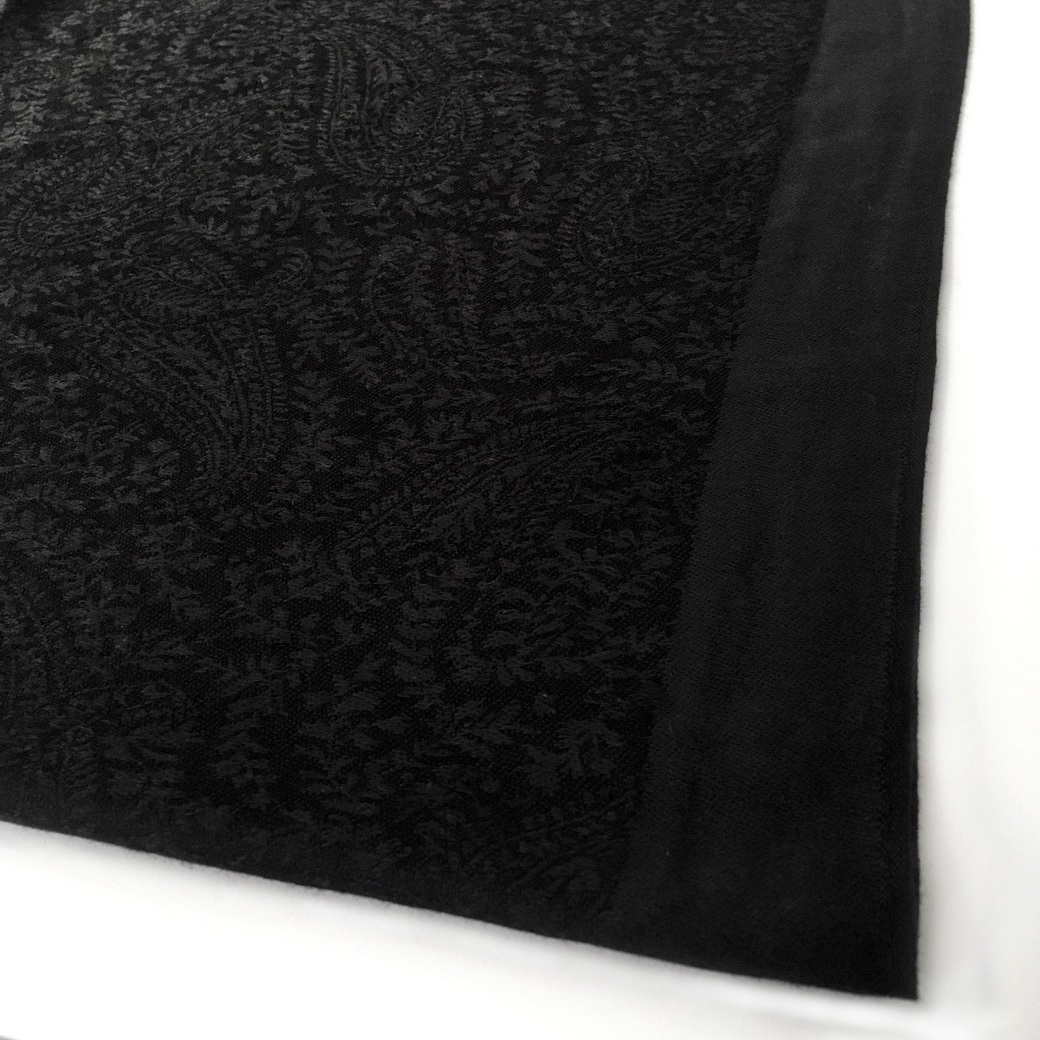 A-SHU BLACK PAISLEY PRINT REVERSIBLE PASHMINA SHAWL SCARF - A-SHU.CO.UK