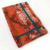 A-SHU LARGE ORANGE SNAKESKIN PRINT SHAWL SCARF WITH STRIPE - A-SHU.CO.UK