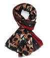 LARGE BROWN CAMEO LEOPARD PRINT SCARF