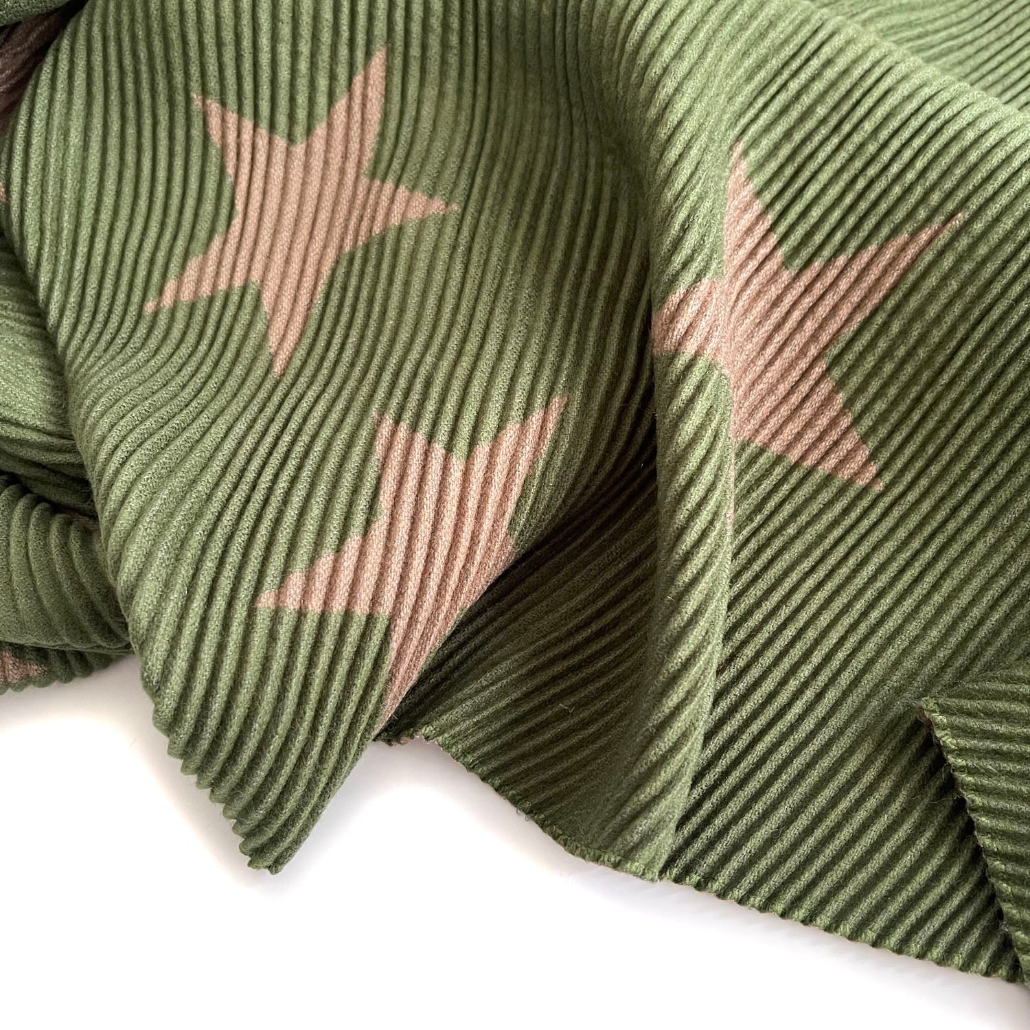 LARGE GREEN STAR THICK REVERSIBLE WINTER SHAWL BLANKET SCARF
