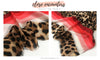 LARGE LEOPARD PRINT SHAWL SCARF WITH RED STRIPES