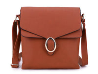 LARGE MULTI COMPARTMENT CROSS BODY OVER SHOULDER BAG WITH LONG STRAP - BROWN