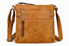 LARGE MUSTARD YELLOW MULTI COMPARTMENT CROSS BODY OVER SHOULDER BAG WITH LONG STRAP