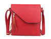 LARGE RED TASSEL MULTI COMPARTMENT CROSS BODY SHOULDER BAG WITH LONG STRAP