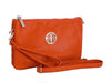 A-SHU LARGE MULTI-COMPARTMENT CROSS-BODY PURSE BAG WITH WRIST AND LONG STRAPS - ORANGE - A-SHU.CO.UK