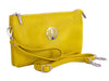 A-SHU LARGE MULTI-COMPARTMENT CROSS-BODY PURSE BAG WITH WRIST AND LONG STRAPS - YELLOW - A-SHU.CO.UK