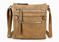 A-SHU LARGE TAUPE MULTI COMPARTMENT CROSSBODY BAG WITH LONG STRAP - A-SHU.CO.UK