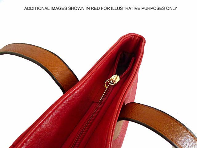 Faux leather tote with zipper hotsell