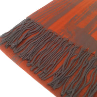 A-SHU ORANGE PEWTER REVERSIBLE PASHMINA SHAWL SCARF IN ABSTRACT FLORAL PRINT - A-SHU.CO.UK