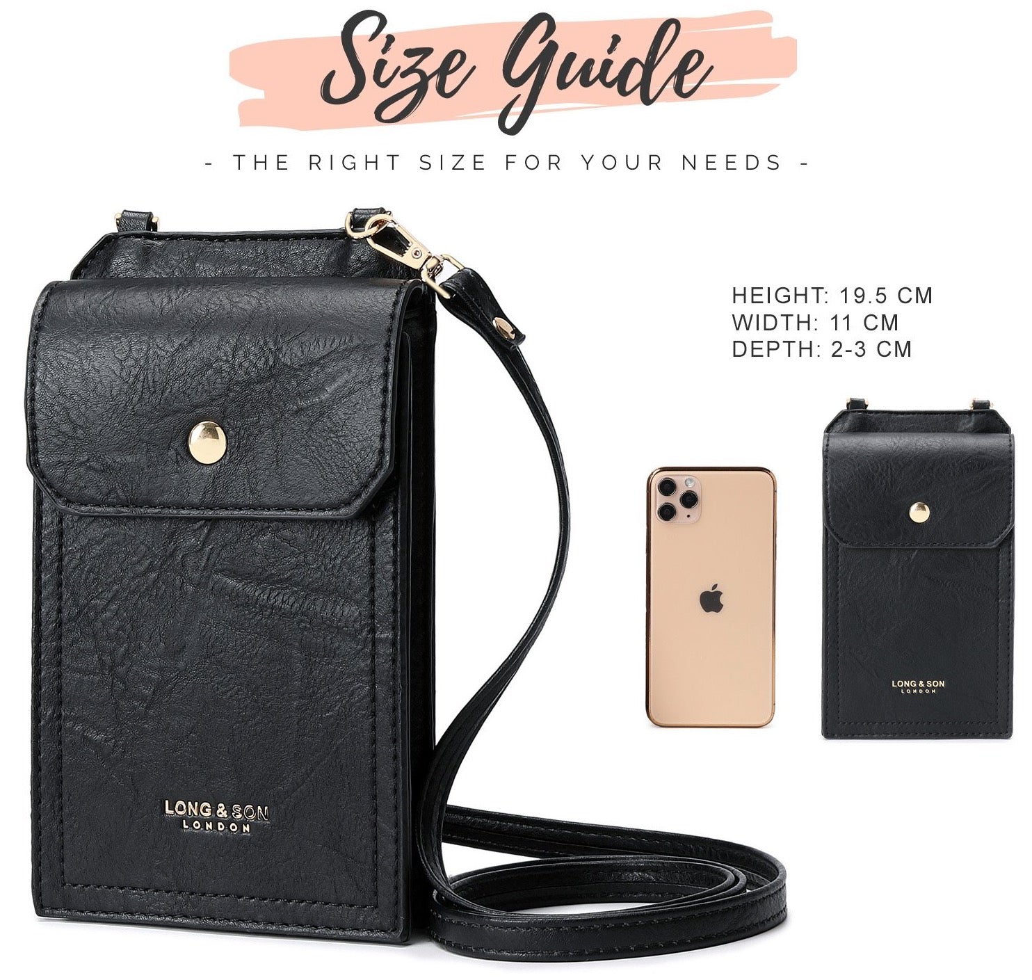 Women Touchscreen Phone Bags, Mini Leather Mobile Phone Crossbody Bags  Shoulder Handbag Wallet With Credit Card Slots | Fruugo NO