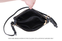SMALL PLAIN GOLD MULTI-POCKET CROSS BODY MESSENGER BAG